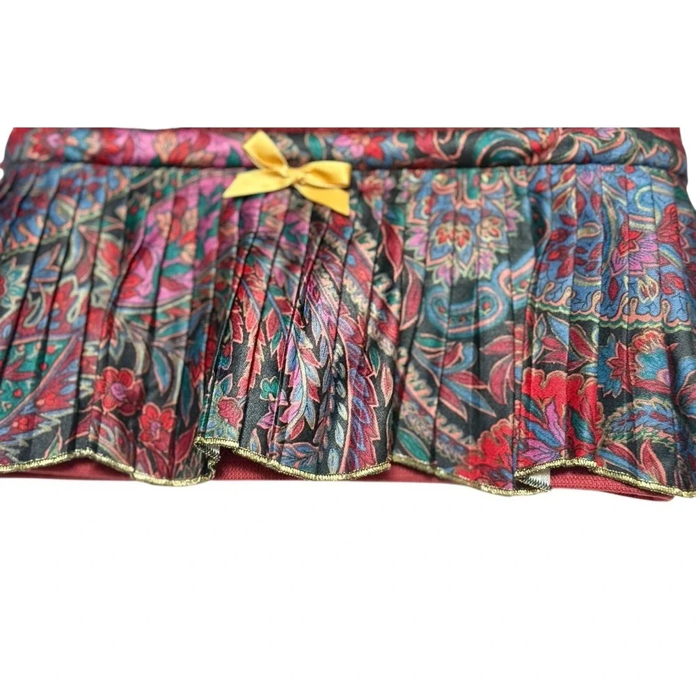 Martex Vtg Towel Set Pleated Paisley Burgundy Bath Hand Floral Cottage‎ 80s 90s